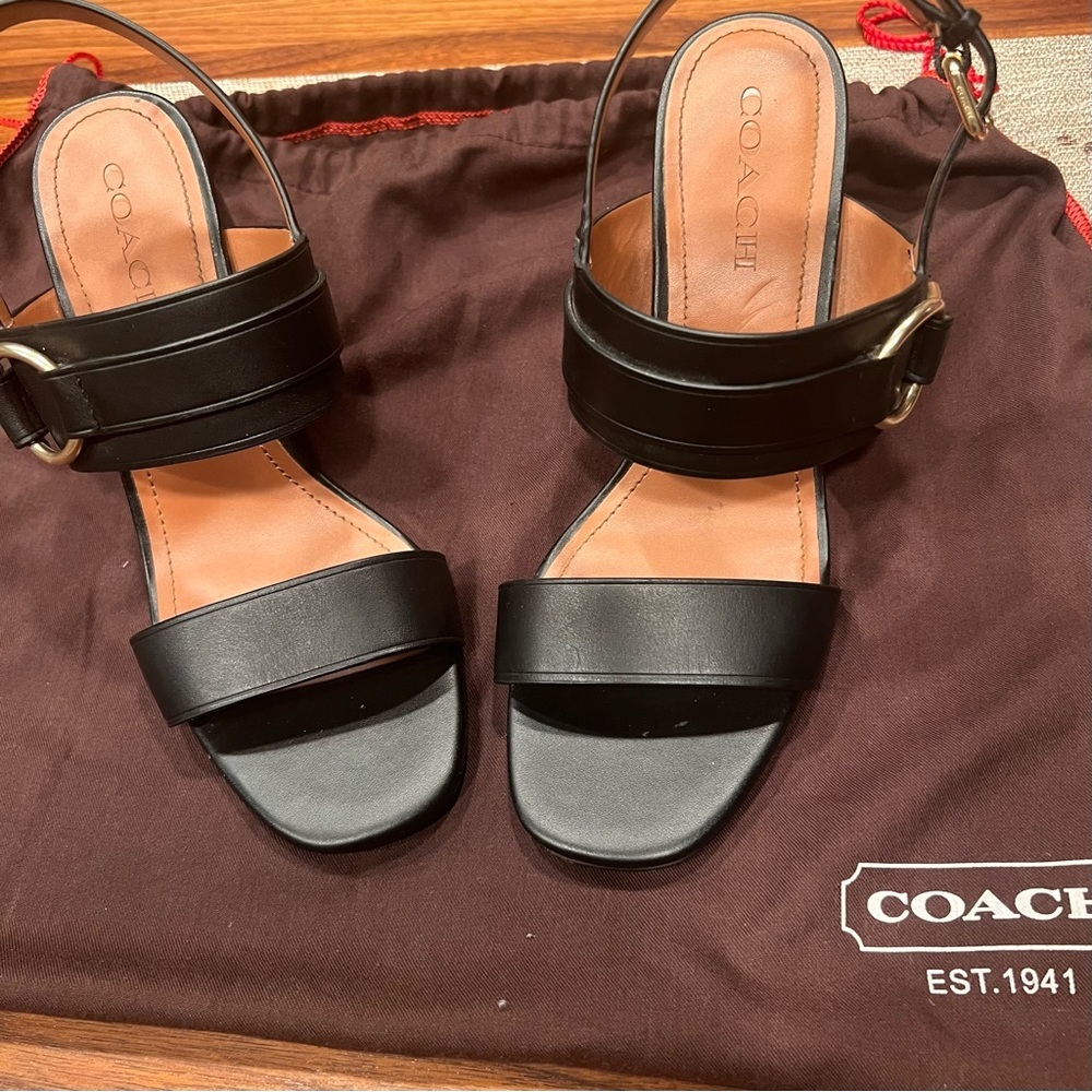 Coach Black Leather Heels - Picture 2 of 8